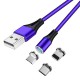 Câble magnétique 1m/2m - 3en1 - USB-C Micro-USB et Iphone - Data et Fast Charge